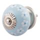 Turquoise Round Tiny Flower Ceramic Cabinet Knobs Online